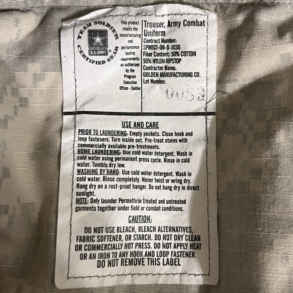 US Military Pants Small Regular Digital Pixel Camo ACU Army Combat Uniform Cargo - Picture 10 of 11